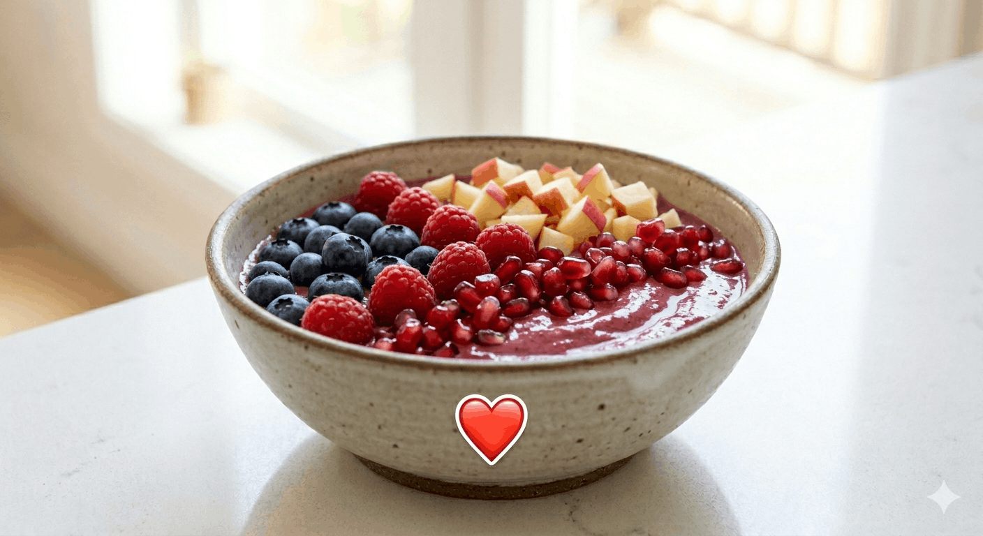 Heart Smart Bowl with berries, pomegranate and apple