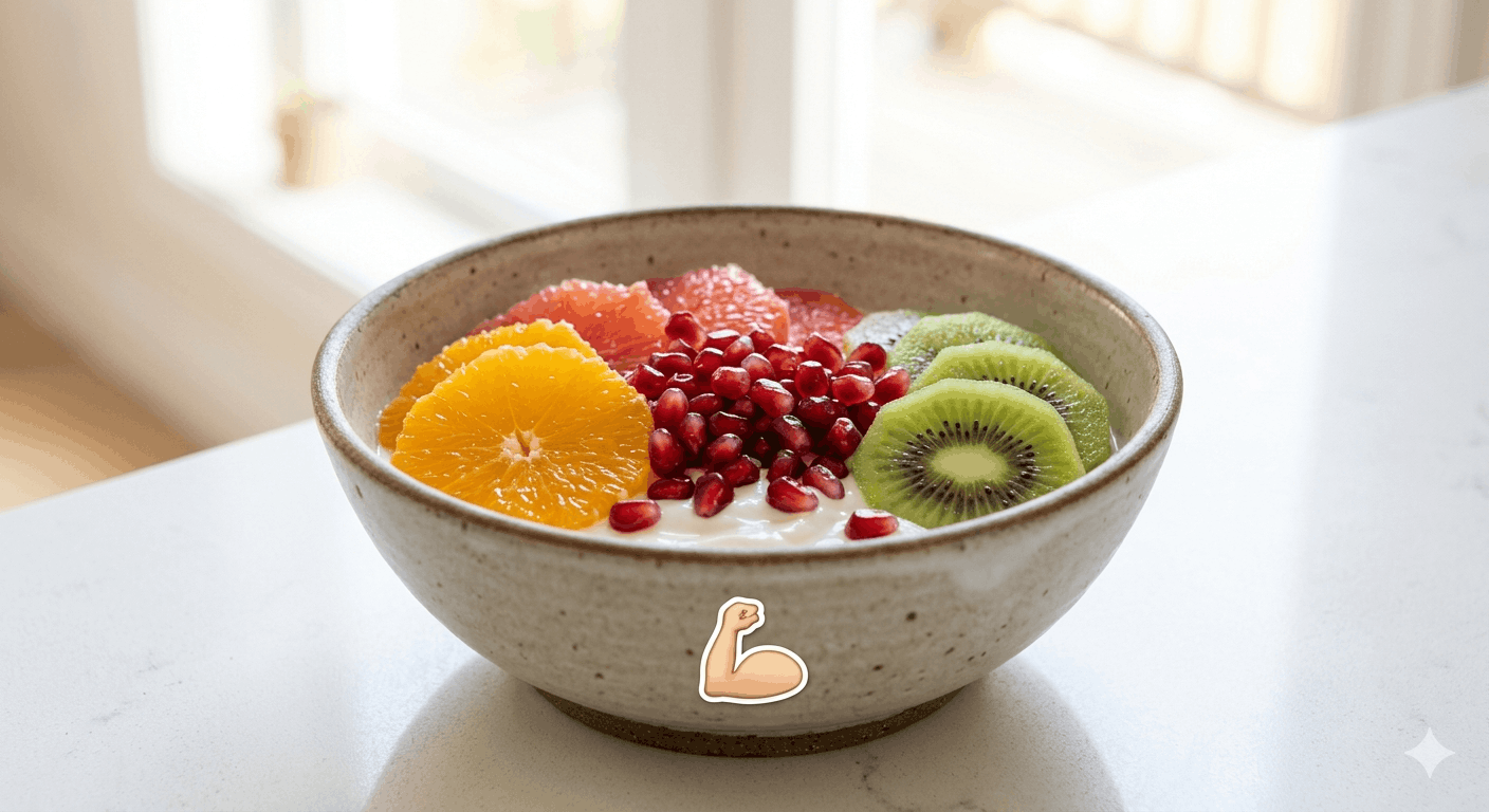 Immunity Bowl with citrus, kiwi and pomegranate